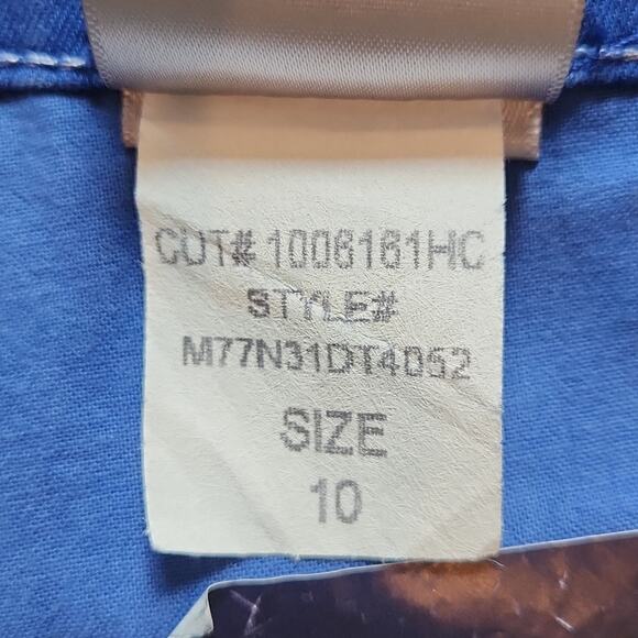 NYDJ Bright Blue Dayla Wide Cuff Capri Jeans Size 10 - Picture 14 of 14